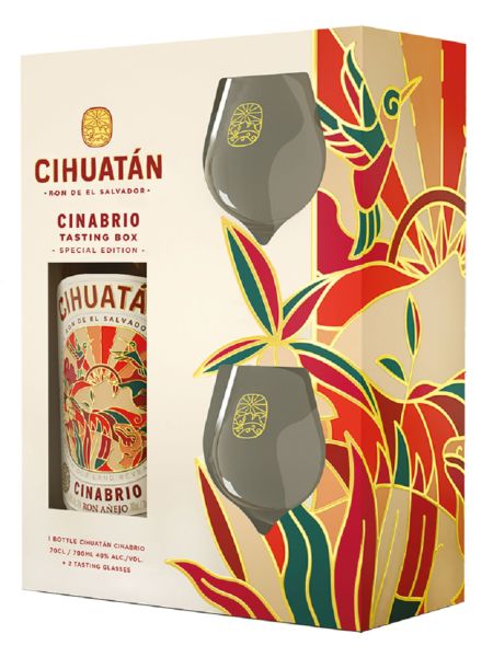 Coffret Cihuatan Cinabrio 12 ans + 2 Verres - PRO